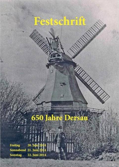 Eine alte Windmühle als Startbild der Festschrift von Dersau. 